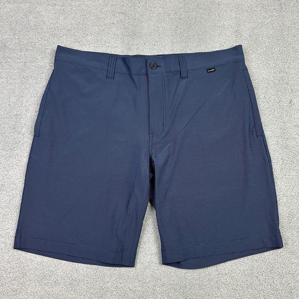 Travis Mathew Shorts Mens 38 Navy Striped Golf Performance Preppy Stretch READ
